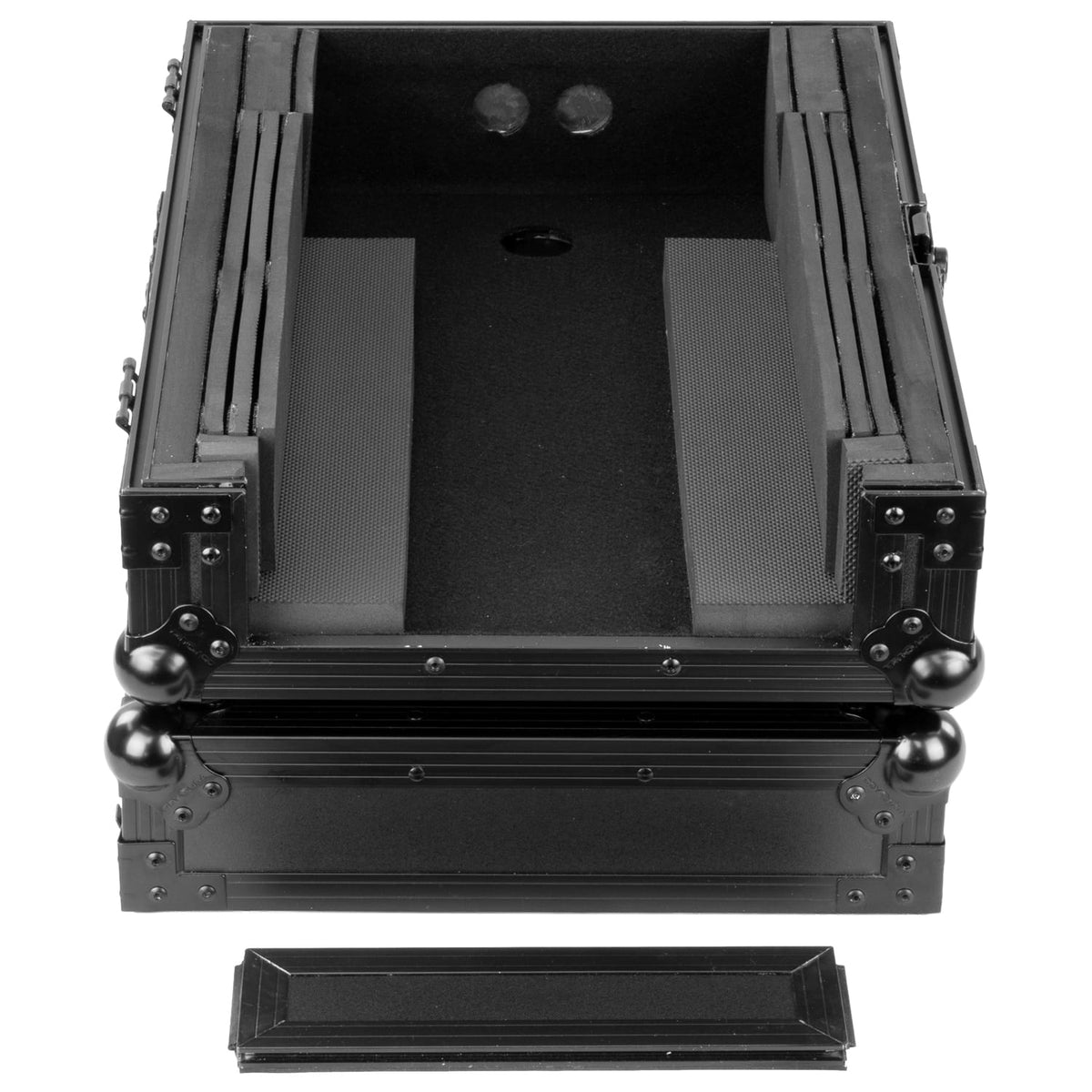 Odyssey FZ13MIXXDBL - Universal Black 13" Format DJ Mixer Flight Case with Extra Deep Rear Cable Compartment.