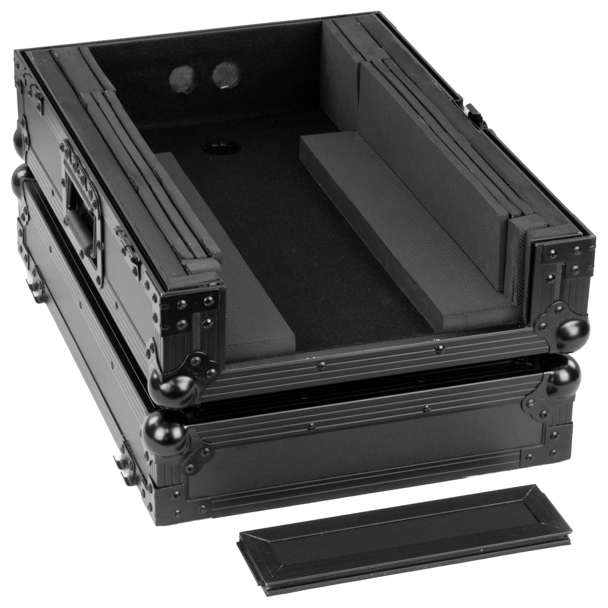 Odyssey FZ13MIXXDBL - Universal Black 13" Format DJ Mixer Flight Case with Extra Deep Rear Cable Compartment.