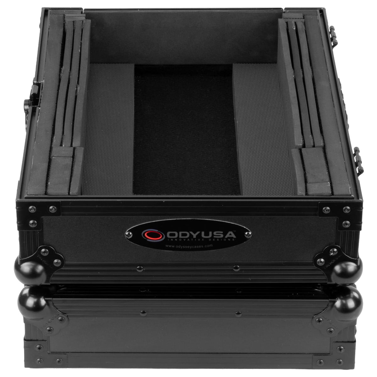 Odyssey FZ13MIXXDBL - Universal Black 13" Format DJ Mixer Flight Case with Extra Deep Rear Cable Compartment.
