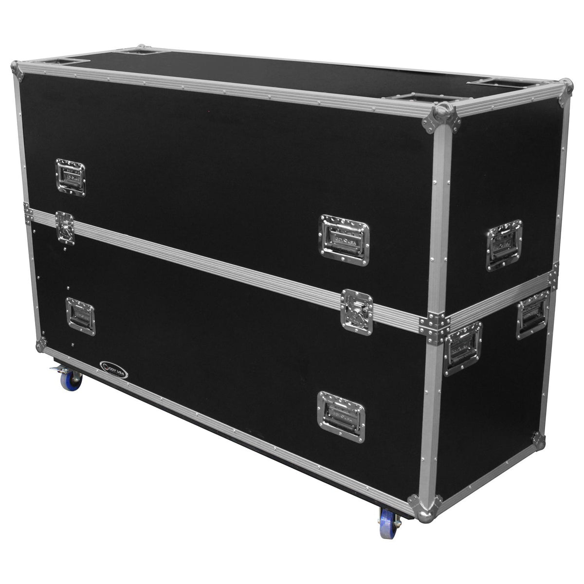 Odyssey FZ2FSM65W - Dual 60-65" Flat Screen Monitor Flight Case with Casters.
