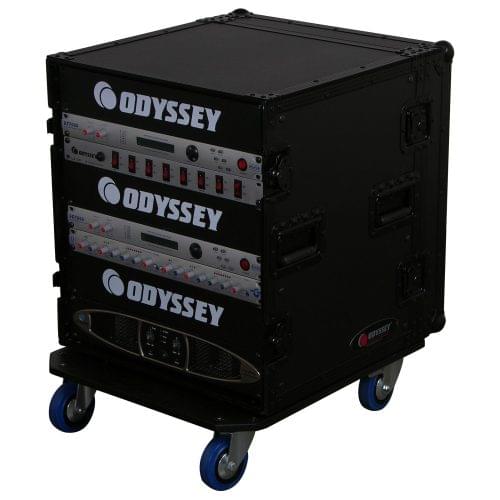 Odyssey FZAR12WBL - Black 12U Pro Amp Rack with Casters.
