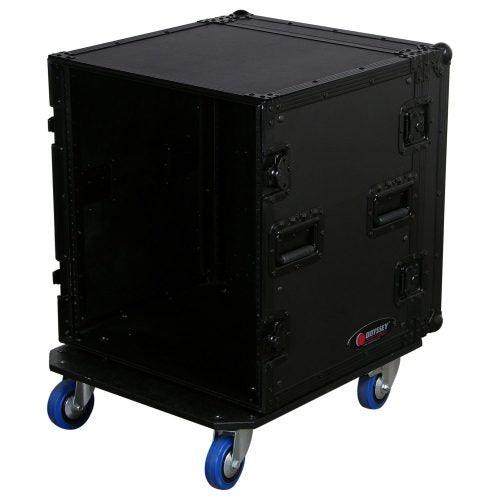 Odyssey FZAR12WBL - Black 12U Pro Amp Rack with Casters.