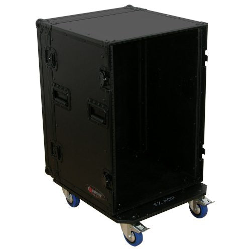 Odyssey FZAR16WBL - Black 16U Pro Amp Rack with Casters.