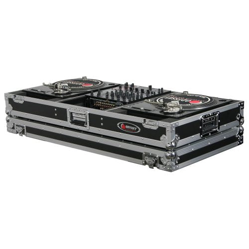 Odyssey FZBM12W - 12" Format DJ Mixer and Two Battle Position Turntables Flight Coffin Case