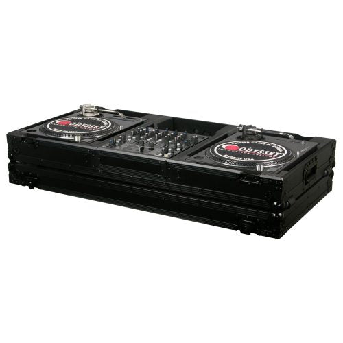 Odyssey FZBM12WBL - Black 12" Format DJ Mixer and Two Battle Position Turntables Flight Coffin Case
