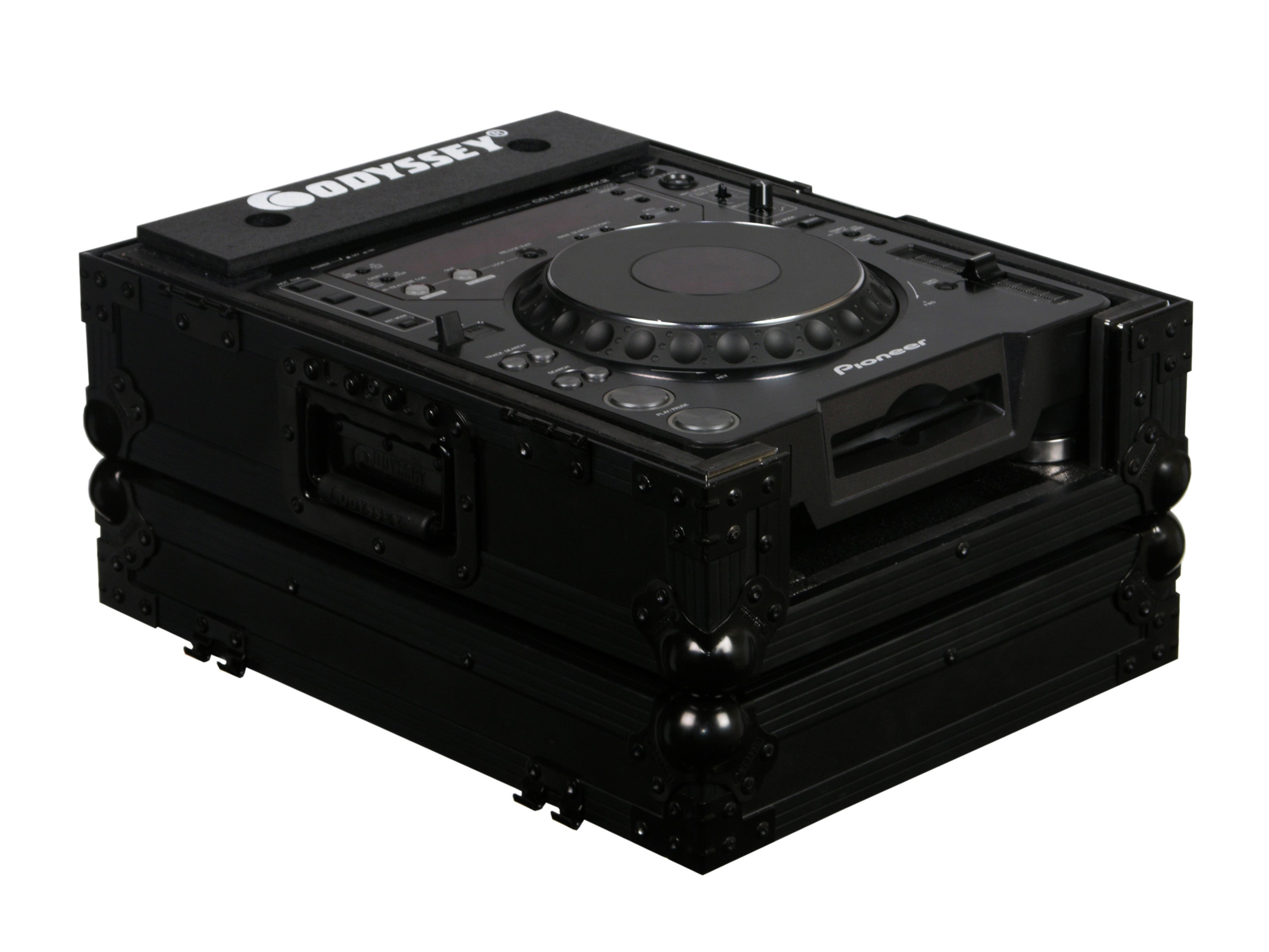 Odyssey FZCDJBL - Large Format CD Player All Black Flight Case
