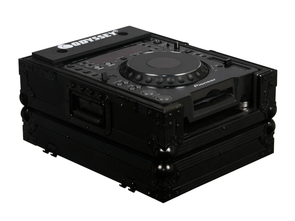 Odyssey FZCDJBL - Large Format CD Player All Black Flight Case.