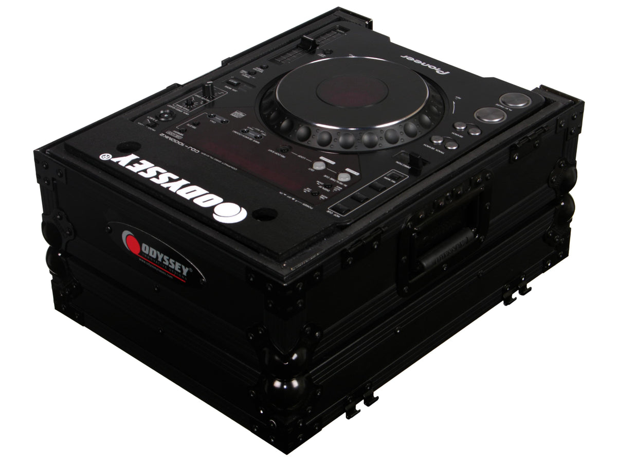 Odyssey FZCDJBL - Large Format CD Player All Black Flight Case.