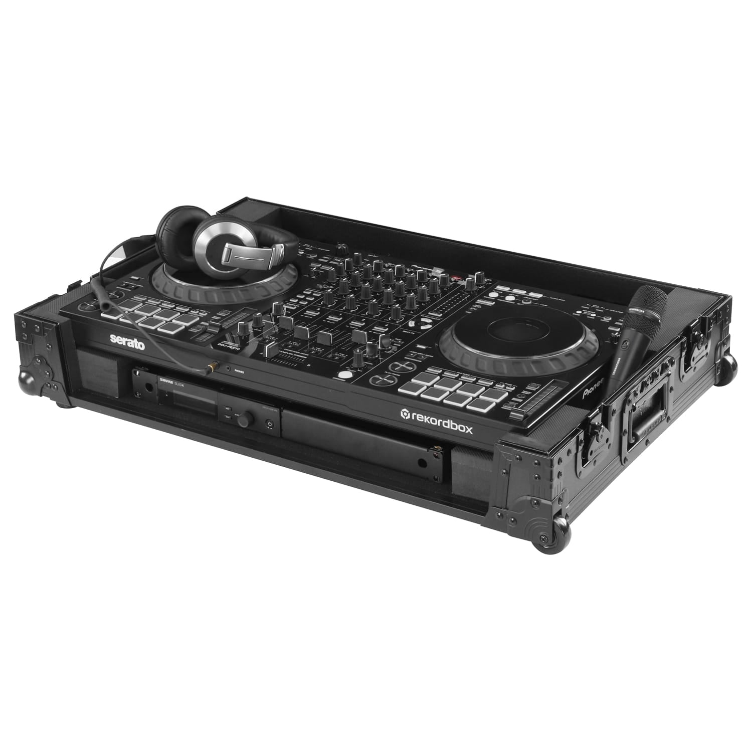 Odyssey FZDDJFLX10CWBL - Odyssey Black Label DDJ-FLX10 1U Flight Case with Corner Wheels