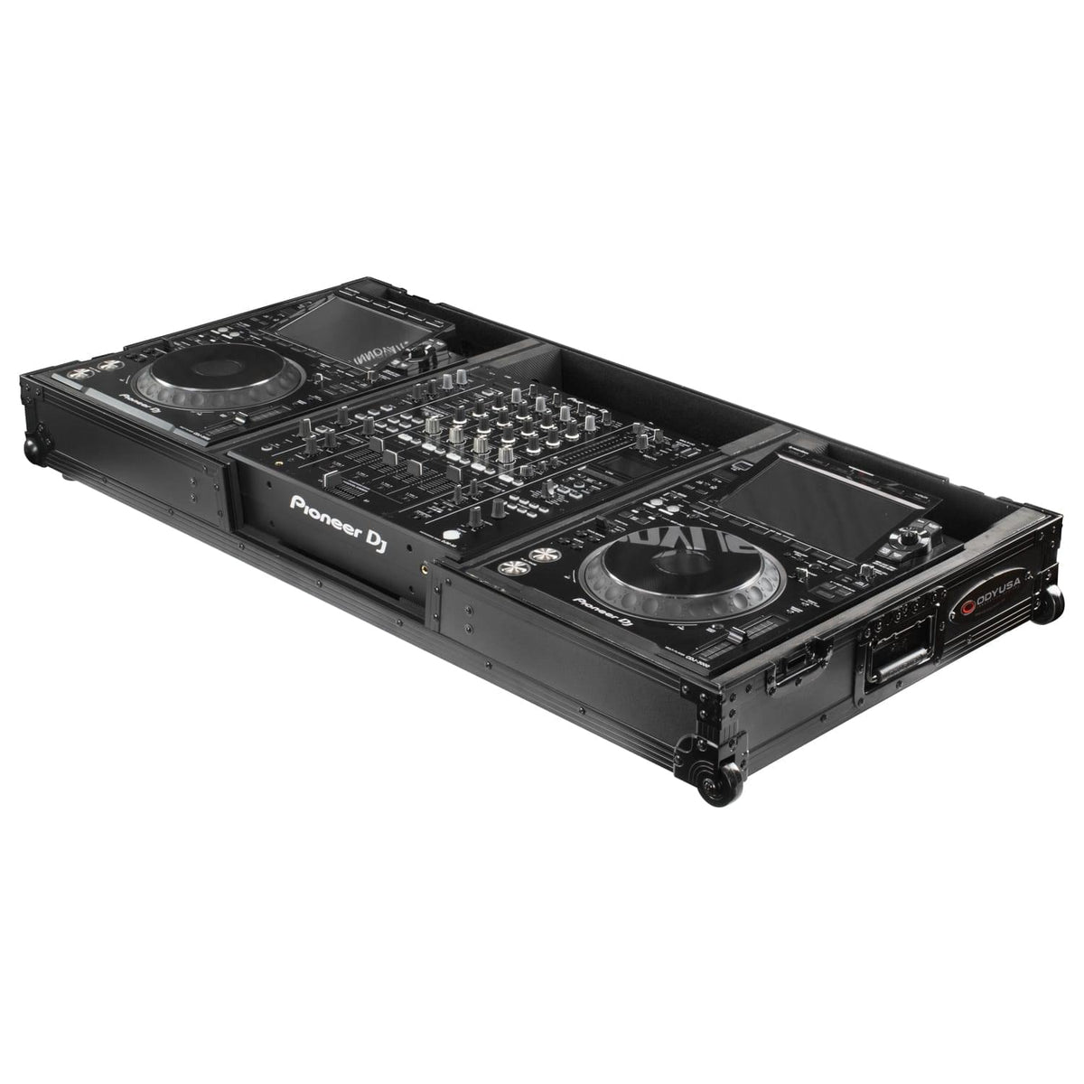 Odyssey FZDJMA9CDJWBL - Black Label DJ Coffin Flight Case with Wheels for DJM-A9 and CDJ-3000 or Similar Size Gear.