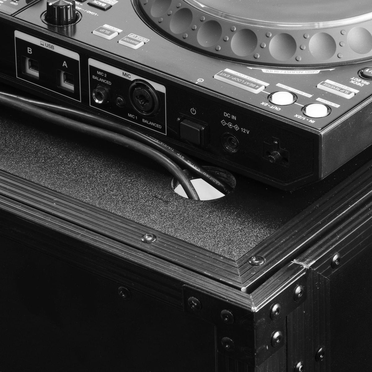 Odyssey FZF33362TBL - 33″ Wide x 36″ Tall Black Two-Tier DJ Fold-out Stand.