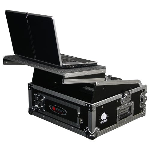 Odyssey FZGS1002 - 10U Top Slanted 2U Bottom Vertical Pro Combo Rack with Glide Platform