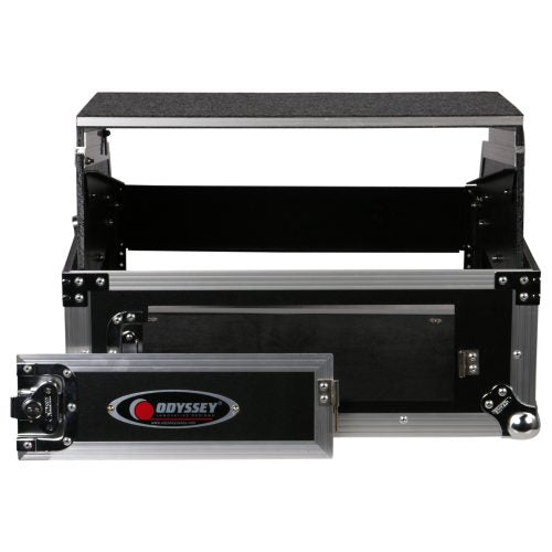 Odyssey FZGS1002 - 10U Top Slanted 2U Bottom Vertical Pro Combo Rack with Glide Platform