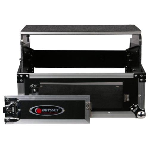 Odyssey FZGS1002 - 10U Top Slanted 2U Bottom Vertical Pro Combo Rack with Glide Platform