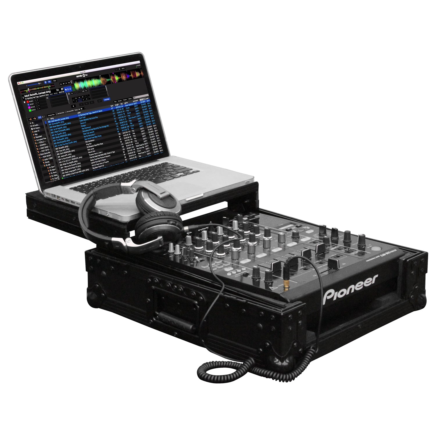 Odyssey FZGS12RANE64BL - Black Rane Sixty-Four 12" Mixer Flight Case with Glide Platform