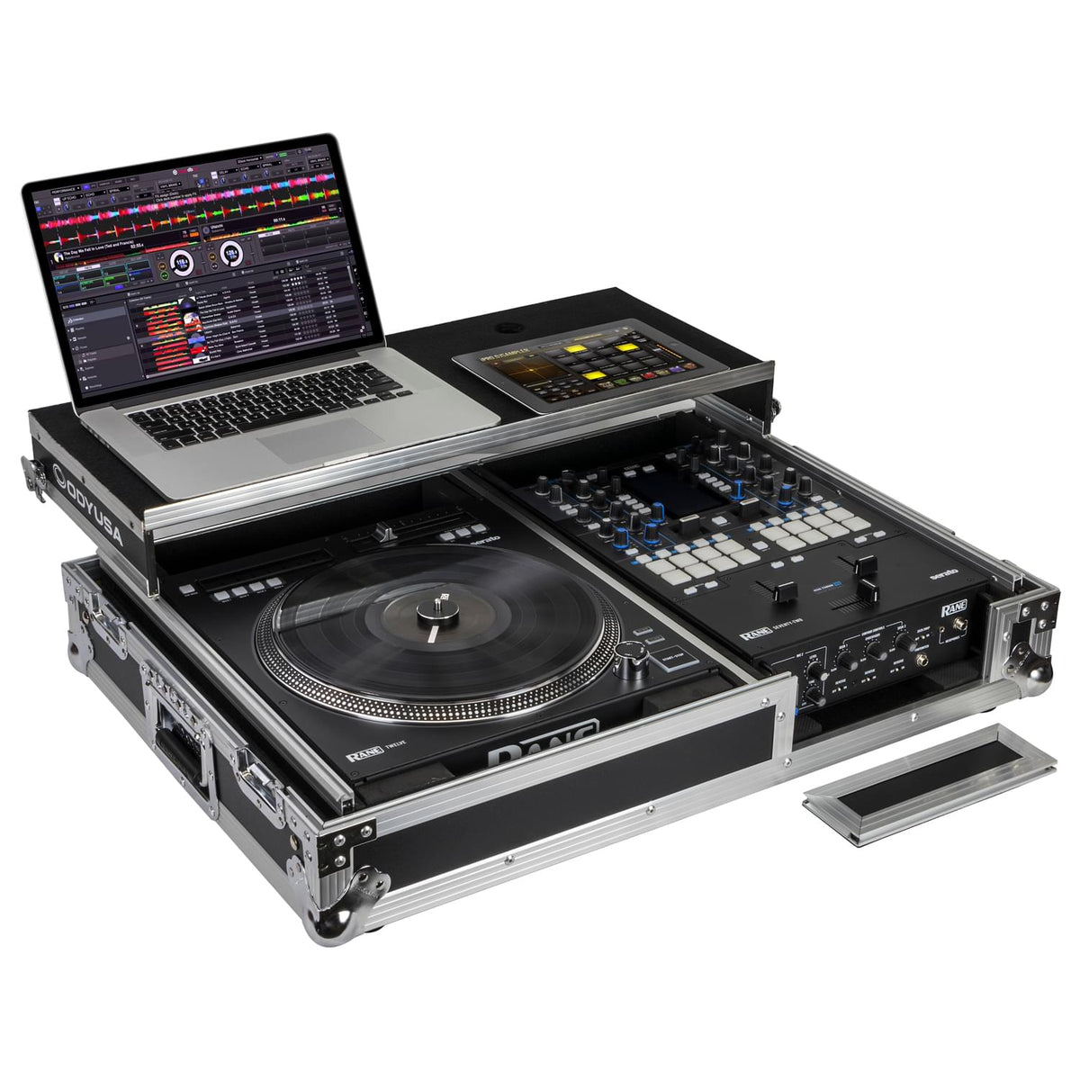 Odyssey FZGS1RA1272W - Reversible Compact Rane Twelve and Rane Seventy / Seventy-Two Battle DJ Coffin Flight Case with Glide Platform