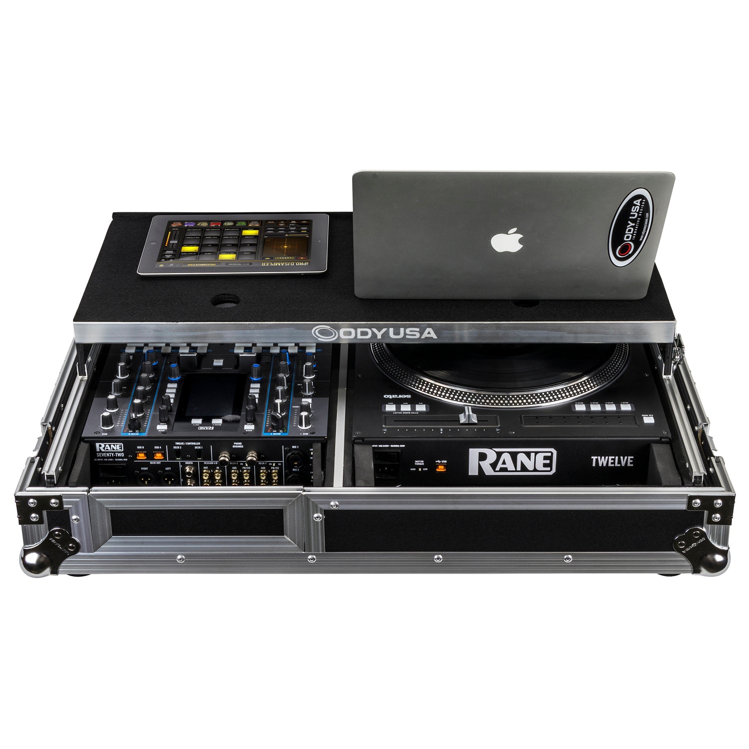 Odyssey FZGS1RA1272W - Reversible Compact Rane Twelve and Rane Seventy / Seventy-Two Battle DJ Coffin Flight Case with Glide Platform