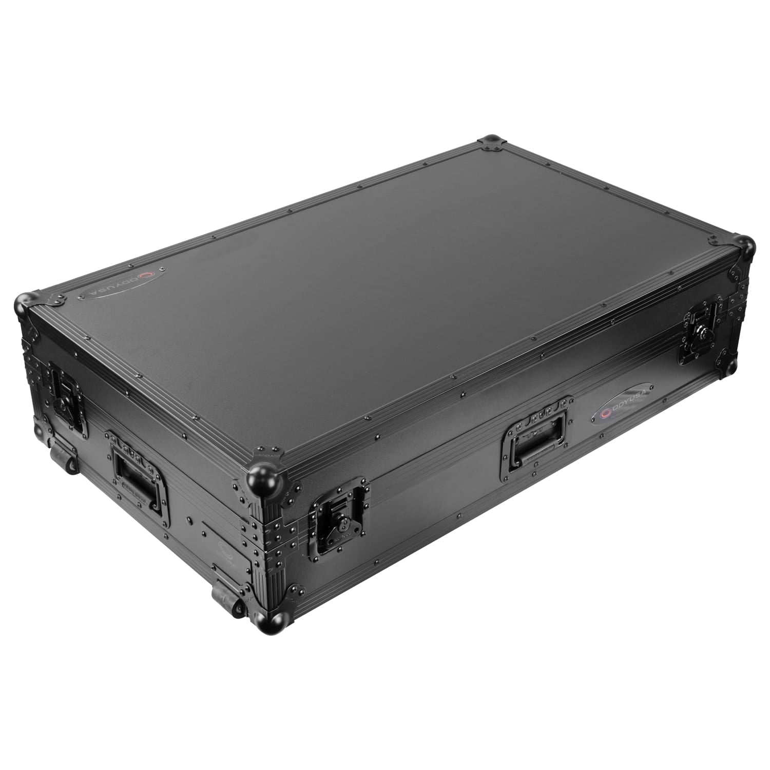 Odyssey FZGSATXDJAZWBL - AlphaTheta XDJ-AZ Dual 1U Rack Space Black Label Flight Case with Glide Style Laptop Platform and Wheels