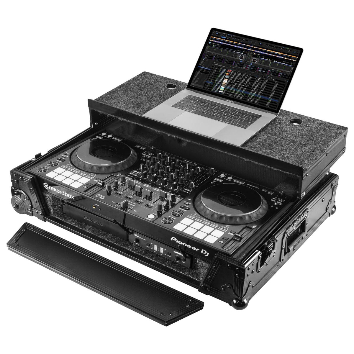 Odyssey FZGSDDJ1000BL1UCW - Pioneer DDJ-1000 / DDJ-1000SRT 1U Case in Black with Patented Glide Platform and Corner Wheels