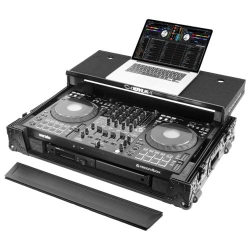 Odyssey FZGSDDJFLX10W1BL - Odyssey Black Label DDJ-FLX10 1U Flight Case with Glide Style Laptop Platform and Wheels