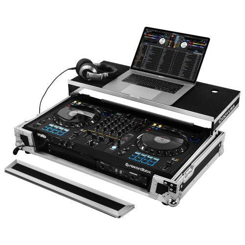 Odyssey FZGSDDJFLX61 - Pioneer DDJ-FLX6 ATA 1U Flight Case with Glide Laptop Platform