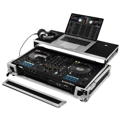 Odyssey FZGSDDJFLX61 - Pioneer DDJ-FLX6 ATA 1U Flight Case with Glide Laptop Platform