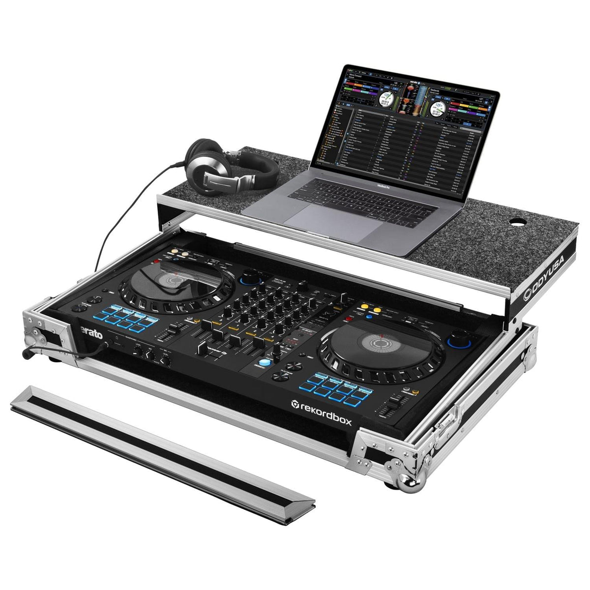 Odyssey FZGSDDJFLX6 - Pioneer DDJ-FLX6 ATA Flight Case with Glide Laptop Platform - Final Clearance!.