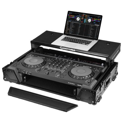 Odyssey FZGSDDJGRV6W1BL - AlphaTheta DDJ-GRV6 Case in Black with 1U Rack Space and Patented Glide Platform