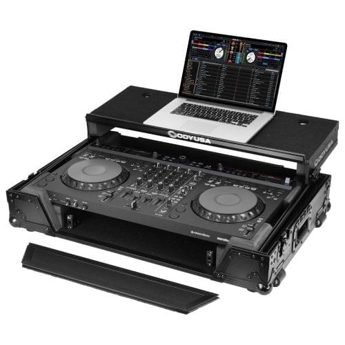 Odyssey FZGSDDJGRV6W1BL - AlphaTheta DDJ-GRV6 Case in Black with 1U Rack Space and Patented Glide Platform