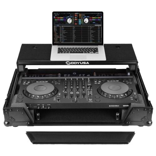 Odyssey FZGSDDJGRV6W1BL - AlphaTheta DDJ-GRV6 Case in Black with 1U Rack Space and Patented Glide Platform