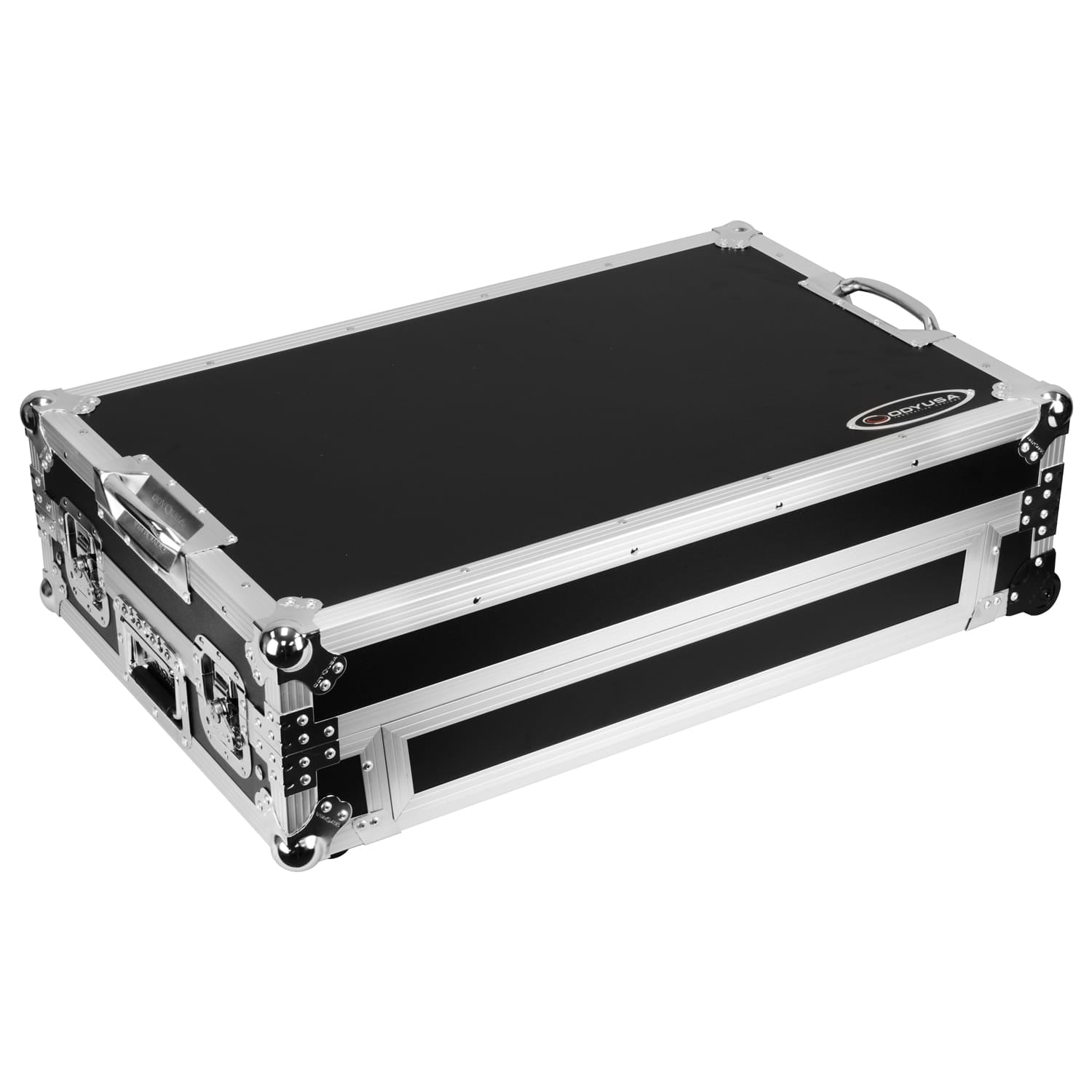 Odyssey FZGSDDJREV5CW - Odyssey DDJ-REV5 1U Flight Case with Glide Style Laptop Platform and Corner Wheels
