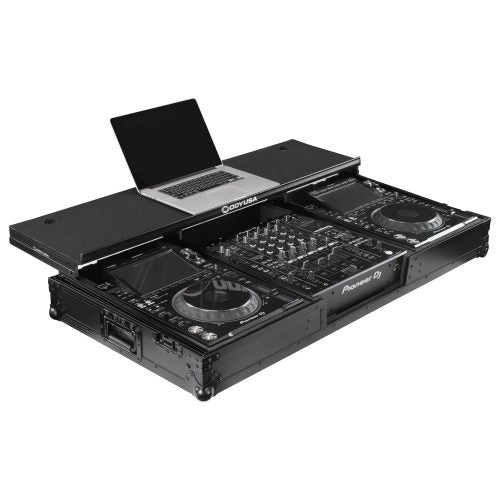 Odyssey FZGSDJMA9CDJWBL - Odyssey Glide Style Black Label DJ Coffin Flight Case with Wheels for DJM-A9 and CDJ-3000 or Similar Size Gear
