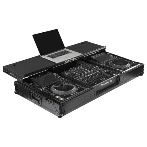 Odyssey FZGSDJMA9CDJWBL - Odyssey Glide Style Black Label DJ Coffin Flight Case with Wheels for DJM-A9 and CDJ-3000 or Similar Size Gear.