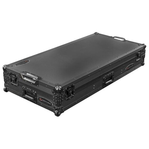 Odyssey FZGSDJMA9CDJWBL - Odyssey Glide Style Black Label DJ Coffin Flight Case with Wheels for DJM-A9 and CDJ-3000 or Similar Size Gear