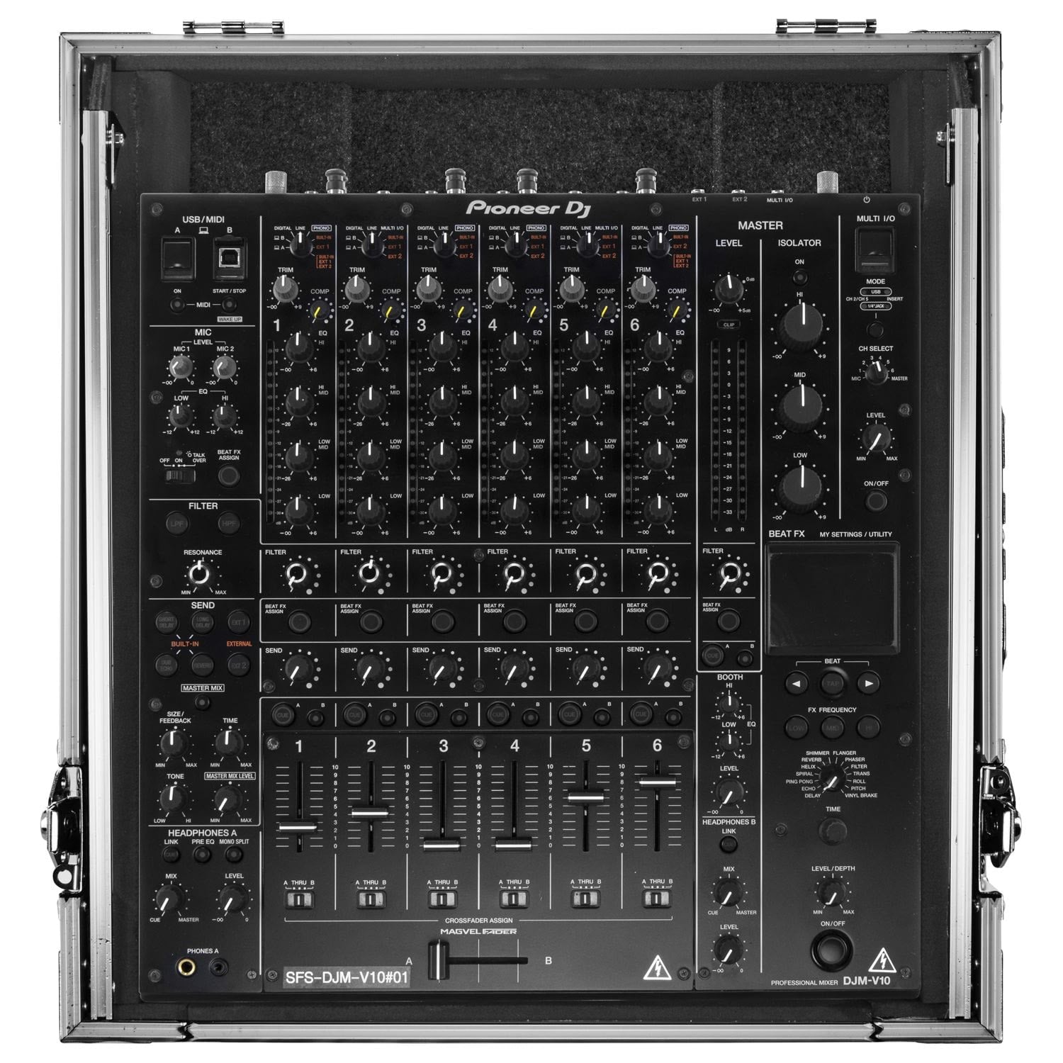 Odyssey FZGSDJMV10 - Pioneer DJM-V10 ATA Flight Case with Glide Laptop Platform