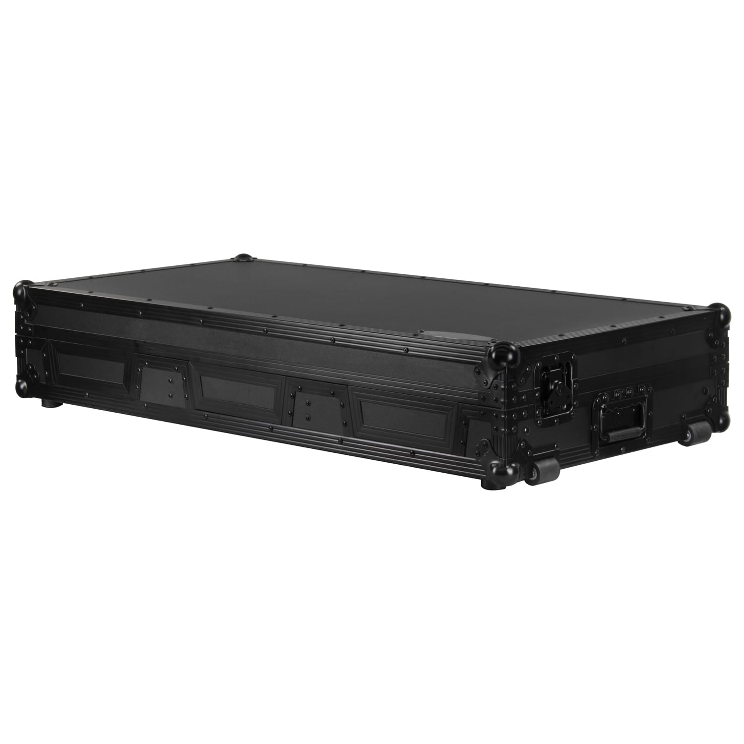 Odyssey FZGSP12CDJW2BL - Odyssey Full Glide Platform Black Label DJ Coffin Flight Case for 12″ Format DJ Mixer and Two Large Format Media Players