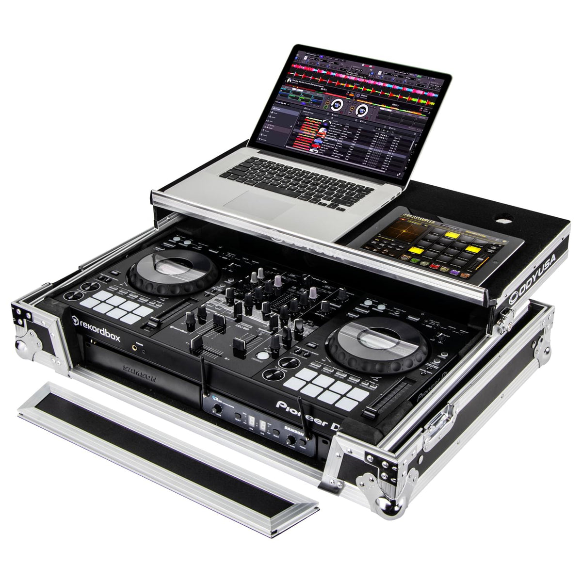 Odyssey FZGSPIDDJ8001 - Pioneer DDJ-800 / XDJ-RR Flight Case with Bottom 1U Rack Space and Glide Platform.