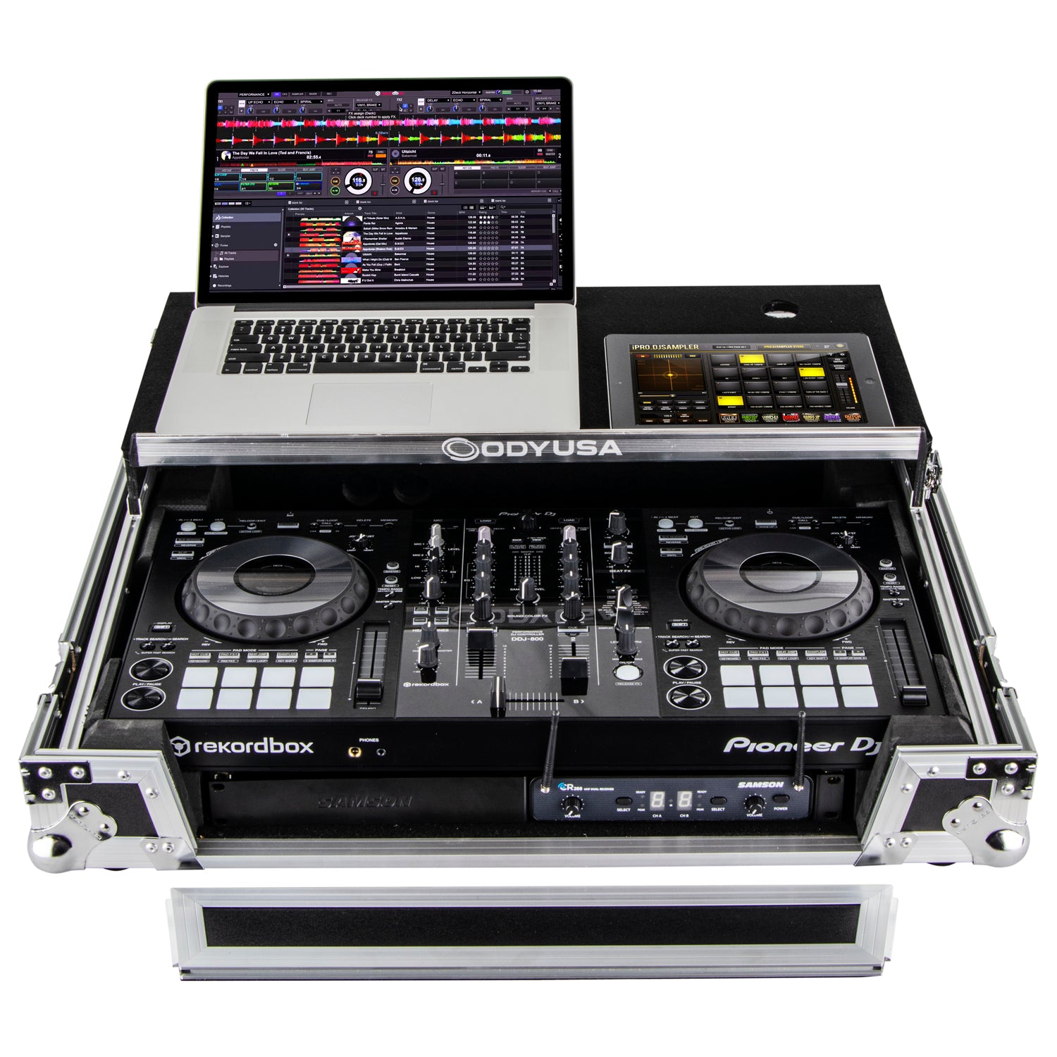 Odyssey FZGSPIDDJ8001 - Pioneer DDJ-800 / XDJ-RR Flight Case with Bottom 1U Rack Space and Glide Platform.