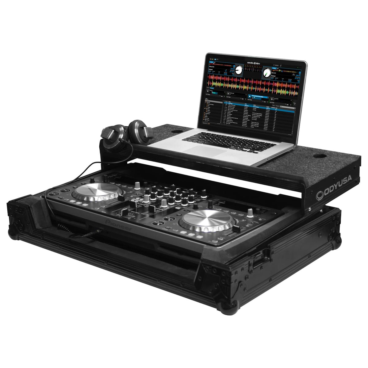 Odyssey FZGSPIXDJR1BL - Black Pioneer XDJ-R1 Flight Case with Glide Platform