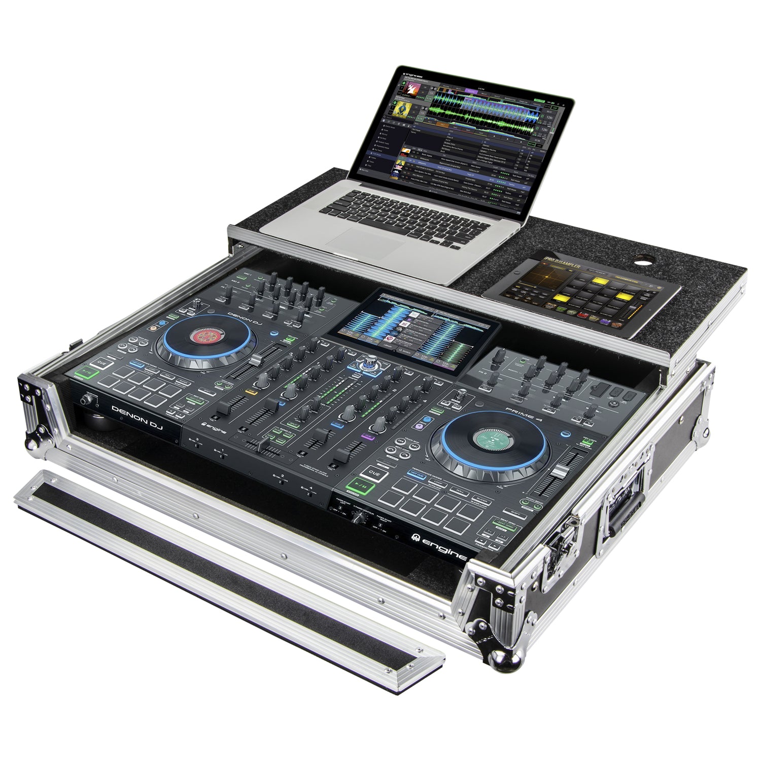Odyssey FZGSPRIME4 - Denon Prime 4 / 4+ Flight Case with Glide Platform.