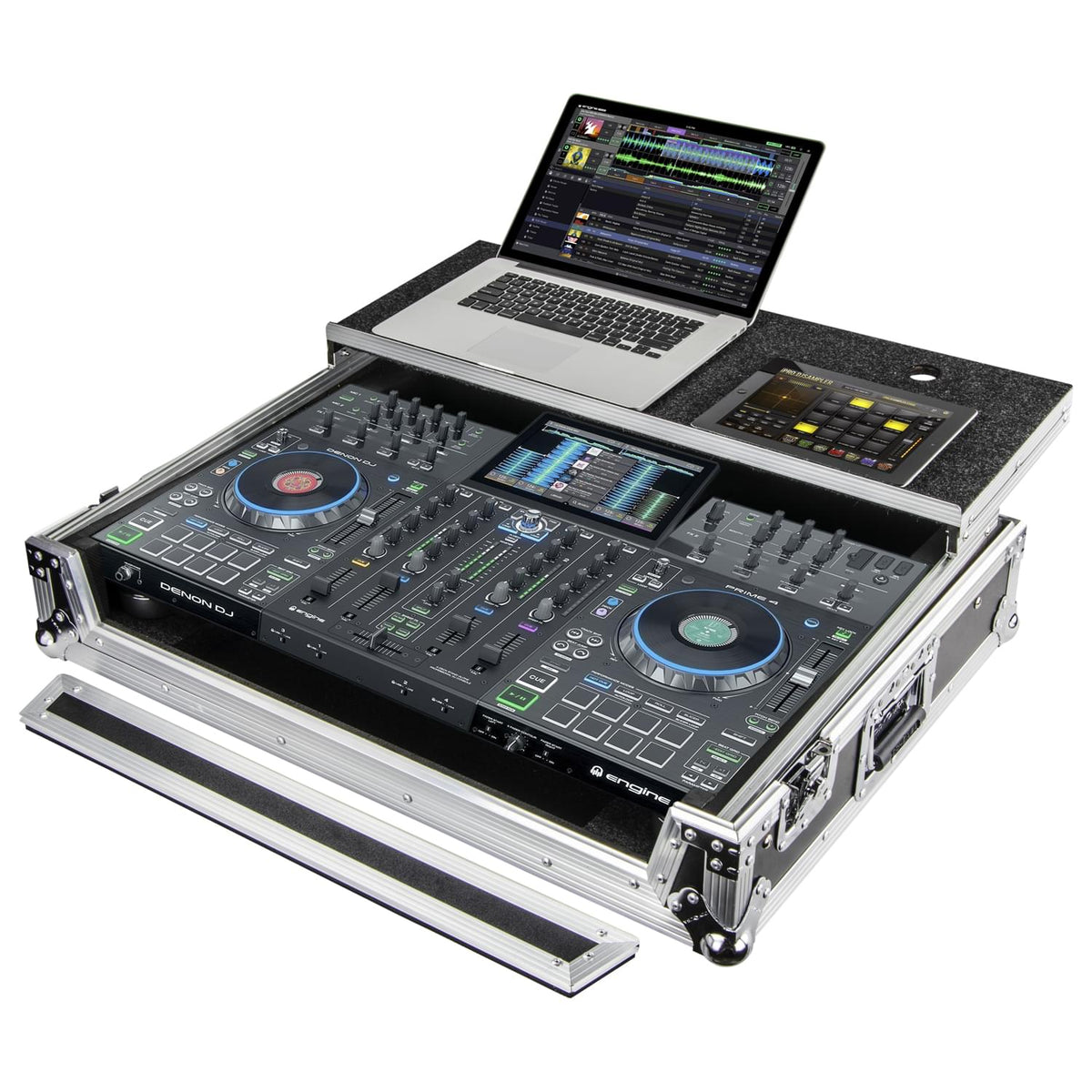 Odyssey FZGSPRIME4 - Denon Prime 4 / 4+ Flight Case with Glide Platform.