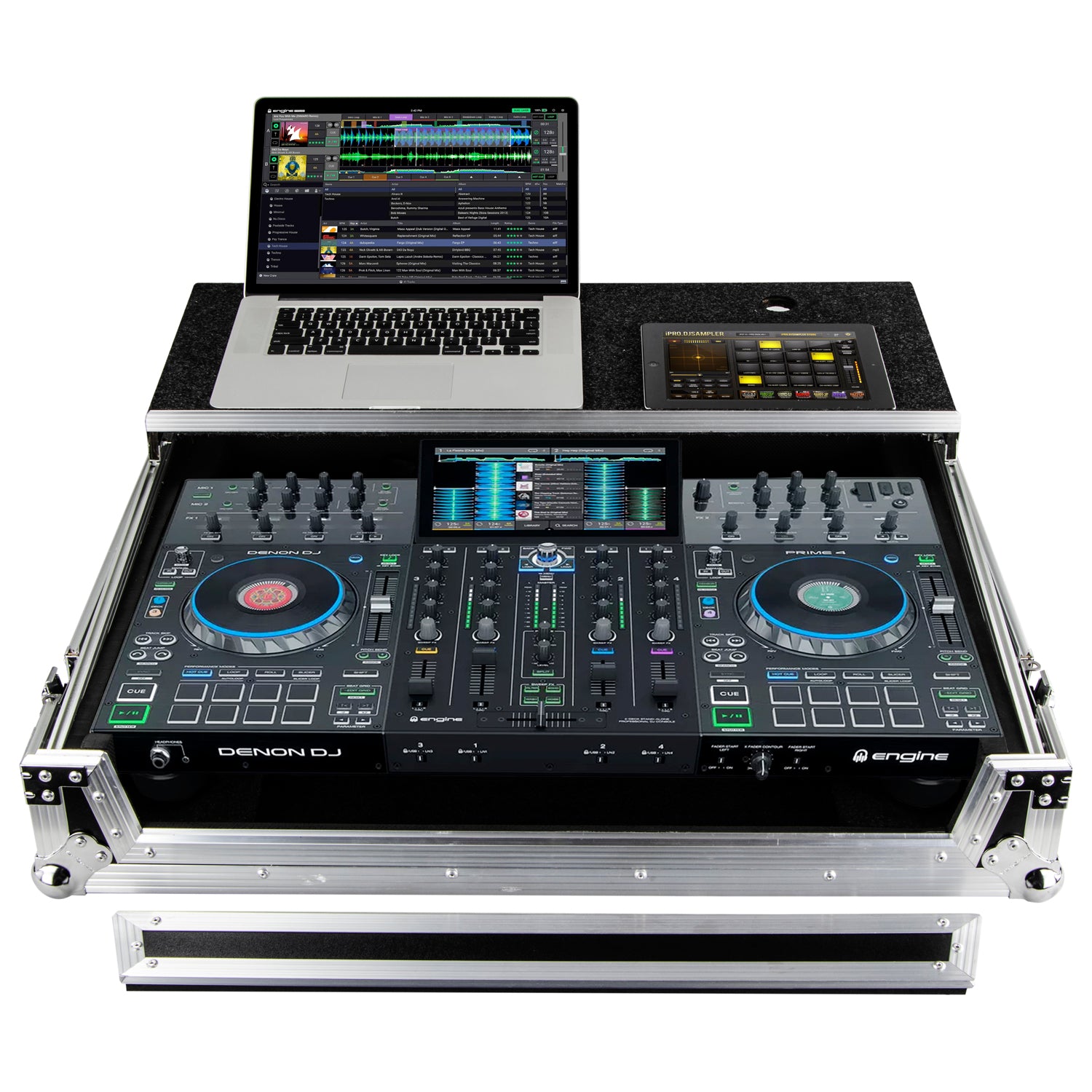 Odyssey FZGSPRIME4 - Denon Prime 4 / 4+ Flight Case with Glide Platform.
