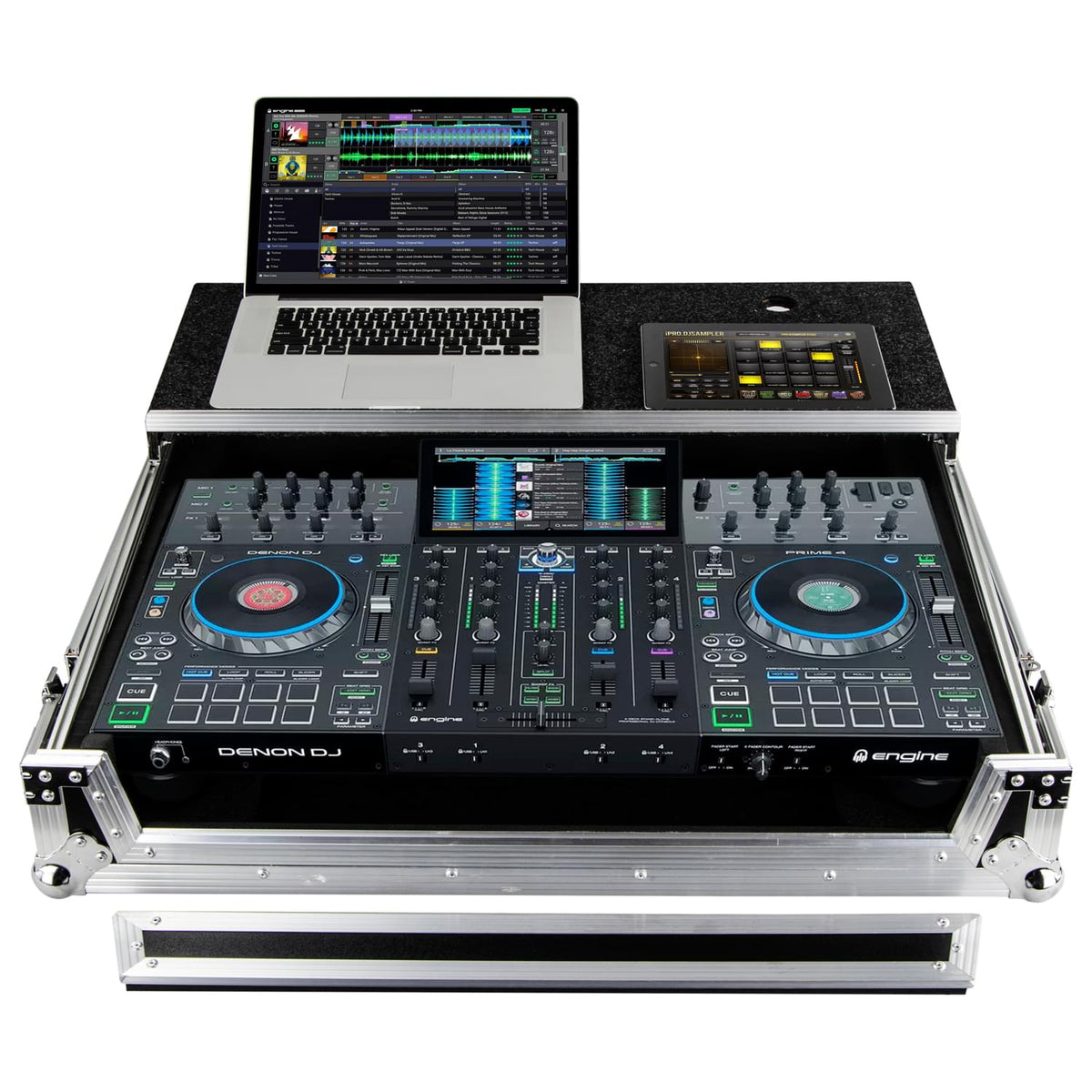 Odyssey FZGSPRIME4 - Denon Prime 4 / 4+ Flight Case with Glide Platform.