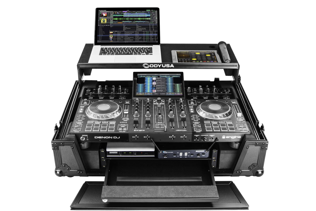 Denon DJ Prime 4+ + Odyssey FZGSPRIME4W2BL Case Bundle.