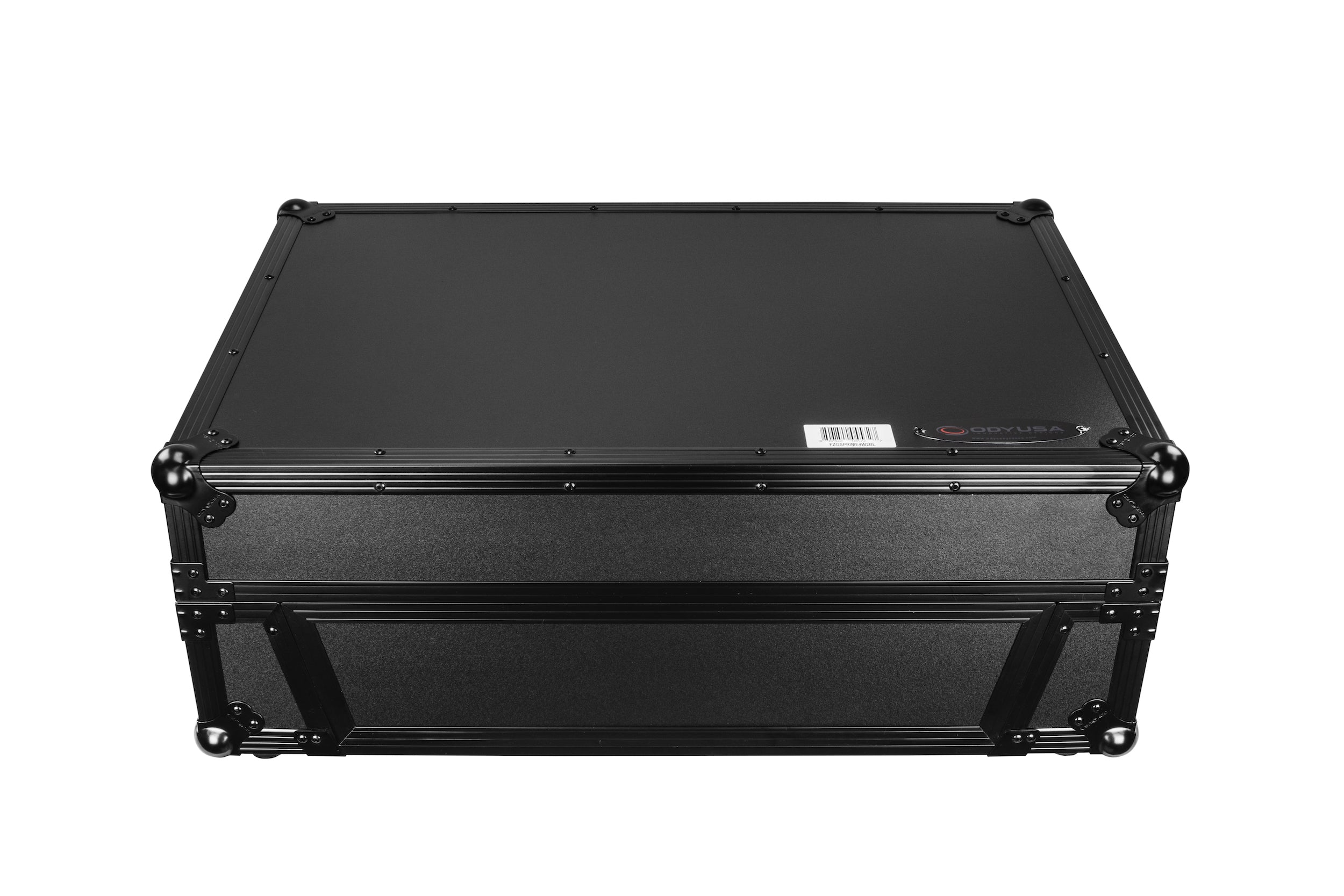 Odyssey FZGSPRIME4W2BL - Denon Prime 4 Black Flight Case with Patented Glide Laptop Platform and 2U Rack Space