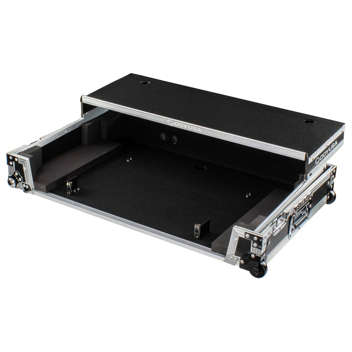 Odyssey FZGSRANE4W1 - RANE FOUR 1U Flight Case with Glide Style Laptop Platform and Wheels.