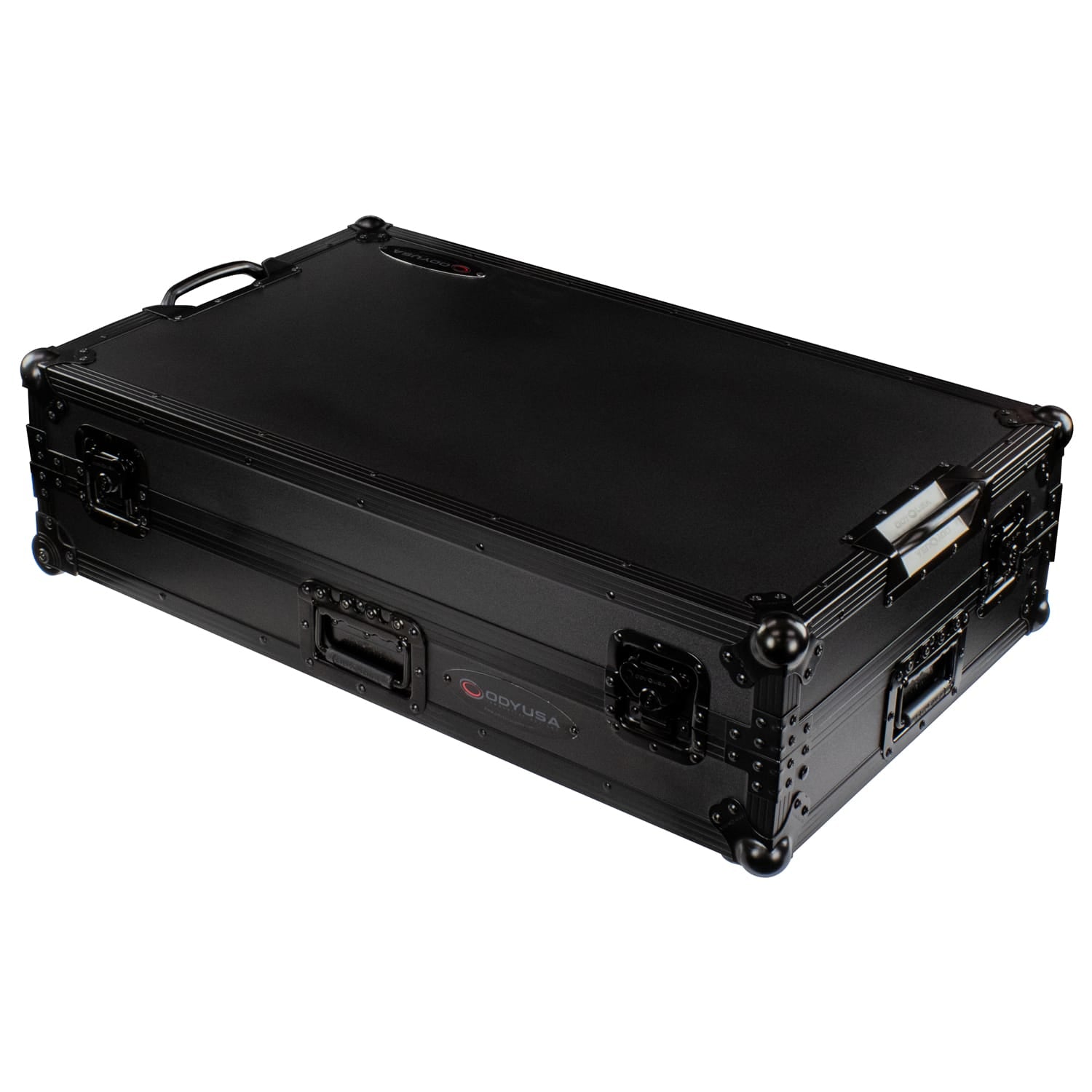 Odyssey FZGSRANE4W1BL - RANE FOUR Black Label 1U Flight Case with Glide Style Laptop Platform and Wheels