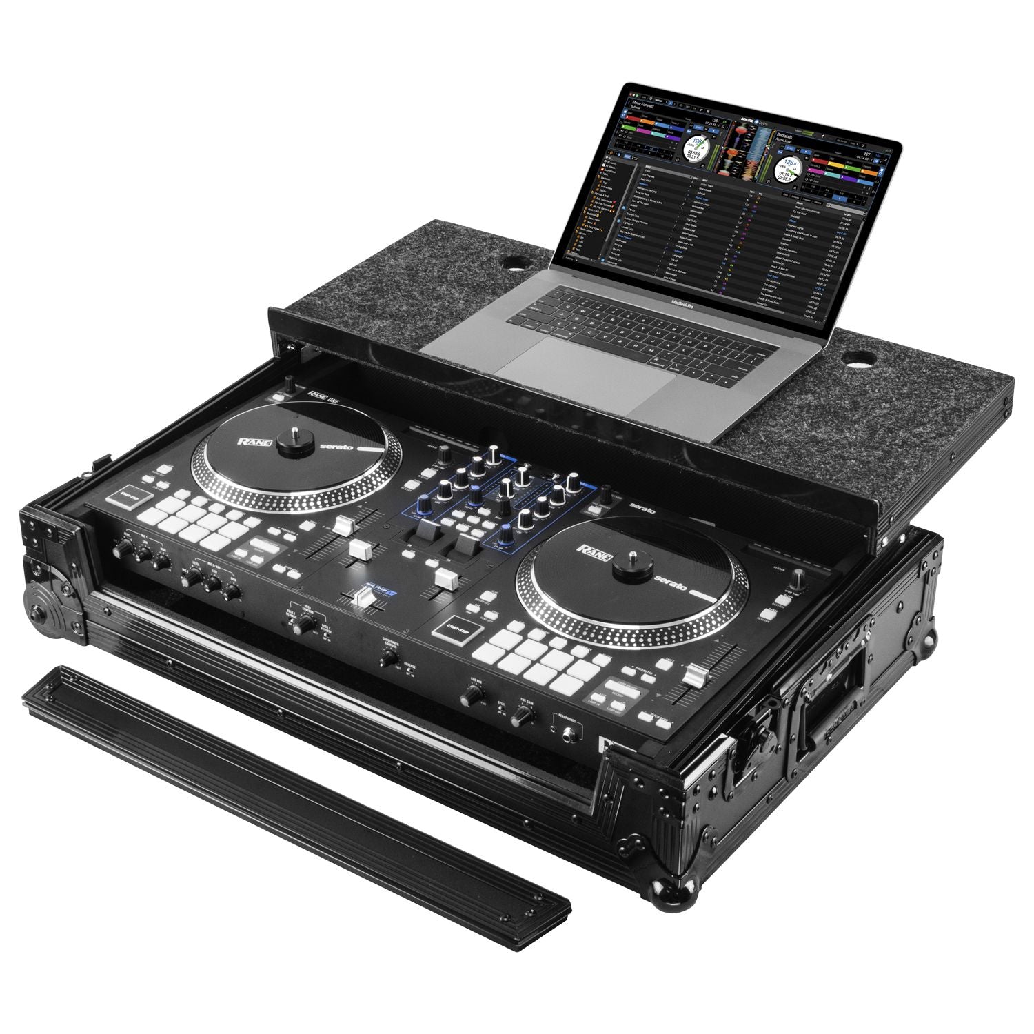 Odyssey FZGSRANEONEBLCW - Rane One Flight Case in Black with Patented Glide Platform and Corner Wheels