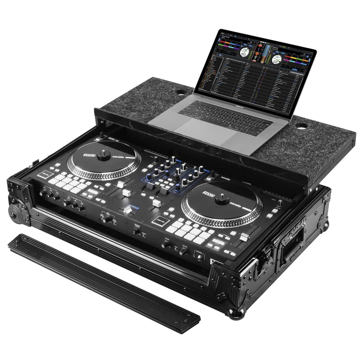 Odyssey FZGSRANEONEBLCW - Rane One Flight Case in Black with Patented Glide Platform and Corner Wheels