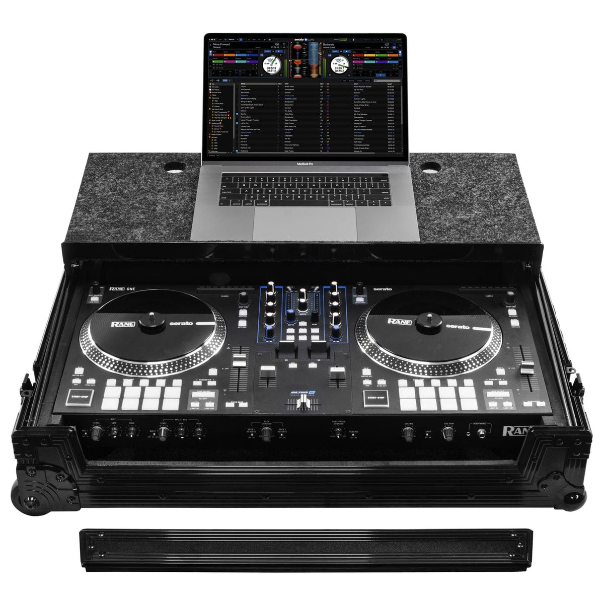 Odyssey FZGSRANEONEBLCW - Rane One Flight Case in Black with Patented Glide Platform and Corner Wheels